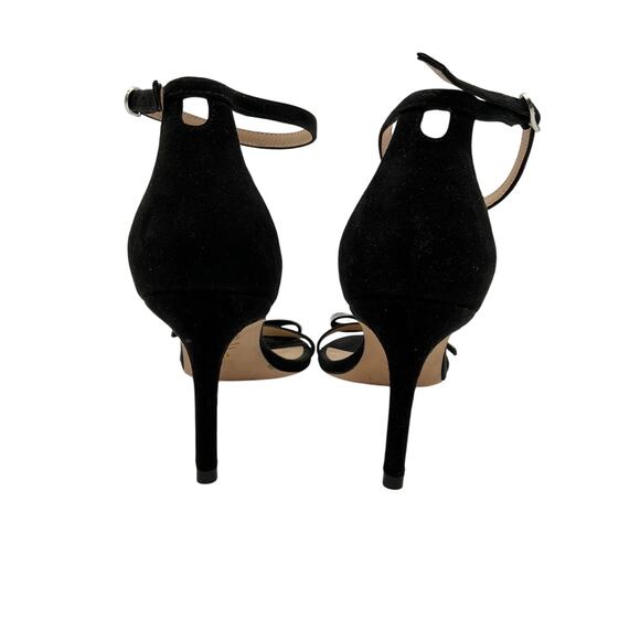 Stuart Weitzman 'Nudist' Black Suede Sw Bow 75 Sandal Size 9 - Picture 4 of 6
